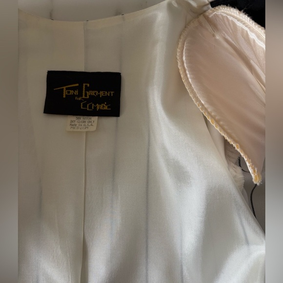 Vintage White Pinstripe button down Vest jacket size M - Picture 10 of 16